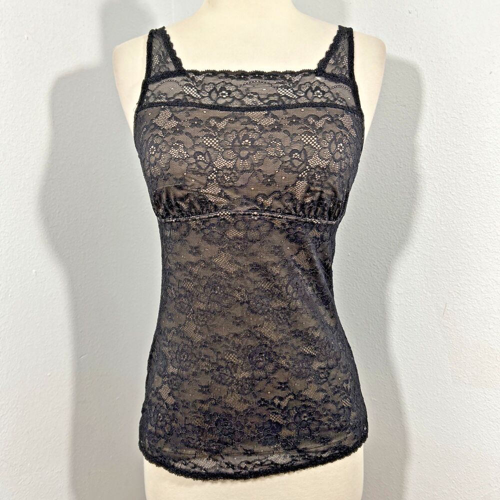 Be Chic Inspirations Tank Top Women S‎ Petite Black Lace Milkmaid Bella Swan Y2K
